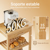 SoBuy FKW135-N Carro de Cocina de Bambú con Cajón y 2 Estantes 58×86×40 cm