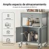 SoBuy FKW22-HG Carrito de Cocina con Tablero de Acero Inoxidable Gris