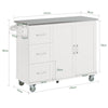 SoBuy FKW30-II-W Carrito de Cocina con 3 Cajones y 2 Puertas 115 x 46 x 90 cm