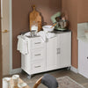 SoBuy FKW30-II-W Carrito de Cocina con 3 Cajones y 2 Puertas 115 x 46 x 90 cm