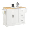 SoBuy FKW41-WN Carrito de Cocina con 3 cajones y 2 Puertas Blanco