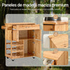 SoBuy FKW45-N Carrito Auxiliar de Cocina con Ruedas de Madera Maciza Natural