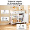 SoBuy FKW62-II-WN Carrito de Servicio con Ruedas 2 Estantes y 2 Cajones,