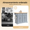 SoBuy FKW71-II-HG Carro de Cocina con Ruedas con 2 cajones y 4 Puertas Gris