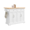 SoBuy FKW71-II-WN Carrito de Cocina con 2 cajones y 4 Puertas Blanco 115x(46-71)x92cm