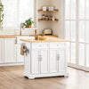 SoBuy FKW71-II-WN Carrito de Cocina con 2 cajones y 4 Puertas Blanco 115x(46-71)x92cm