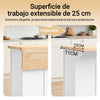SoBuy FKW71-II-WN Carrito de Cocina con 2 cajones y 4 Puertas Blanco 115x(46-71)x92cm