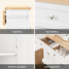 SoBuy FKW71-III-WN Isla de Cocina con ruedas 2 cajones y 4 Puertas Blanco 115x(46-71)x92cm