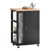 SoBuy FKW75-SCH Carrito Auxiliar de Cocina con 3 Estantes 1 Puerta Negro