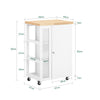 SoBuy FKW75-WN Carrito de Cocina Multifuncional con 3 estantes y 1 Puerta 60x92x45cm Blanco