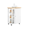 SoBuy FKW75-WN Carrito de Cocina Multifuncional con 3 estantes y 1 Puerta 60x92x45cm Blanco