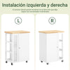 SoBuy FKW75-WN Carrito de Cocina Multifuncional con 3 estantes y 1 Puerta 60x92x45cm Blanco