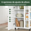 SoBuy FKW75-WN Carrito de Cocina Multifuncional con 3 estantes y 1 Puerta 60x92x45cm Blanco