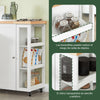 SoBuy FKW75-WN Carrito de Cocina Multifuncional con 3 estantes y 1 Puerta 60x92x45cm Blanco