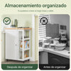 SoBuy FKW75-WN Carrito de Cocina Multifuncional con 3 estantes y 1 Puerta 60x92x45cm Blanco