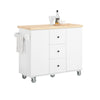 SoBuy FKW96-II-WN Carrito de Cocina Multiusos con 3 cajones y 2 Puertas
