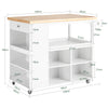 SoBuy FKW97-WN Carrito de Cocina con 3 Estantes Blanco Natural