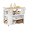 SoBuy FKW97-WN Carrito de Cocina con 3 Estantes Blanco Natural