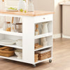SoBuy FKW97-WN Carrito de Cocina con 3 Estantes Blanco Natural