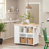 SoBuy FKW97-WN Carrito de Cocina con 3 Estantes Blanco Natural