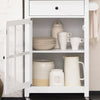 SoBuy FKW98-WN Carrito Auxiliar de Cocina con 1 Puerta de Vidrio Blanco