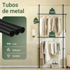SoBuy FRG109-II-SCH Perchero Extensible con 2 Niveles Negro