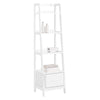 SoBuy FRG116-K-W Estanterías Librerías con 4 Estantes y 1 Cajón Blanco L44cm