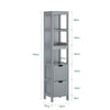SoBuy FRG126-SG Armario alto de Baño con 3 Estantes y 2 cajones Gris