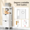 SoBuy FRG127-W Mueble Columna de Baño con 1 Estante y 2 cajones Blanco