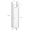 SoBuy FRG135-W Portarrollo para Papel con 1 Puerta y 2 Estantes Blanco