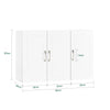 Preventa-SoBuy FRG231-L-W Mueble de Pared Armario Suspendido con 3 Puertas Blanco