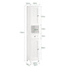 SoBuy FRG236-W Armario alto de Baño 2 puertas y 1 cajón Blanco