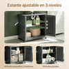 SoBuy FRG237-DG Armario para debajo del lavado 2 puertas y 2 estantes Gris Oscuro