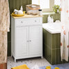 SoBuy FRG238-WN Armario para Baño con 2 Cajones y 2 Puertas 60 x 35 x 88cm