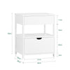 SoBuy FRG258-II-W Mesa Auxiliar con 2 Cajones Blanco L45cm x H56cm x P38cm
