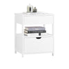 SoBuy FRG258-II-W Mesa Auxiliar con 2 Cajones Blanco L45cm x H56cm x P38cm