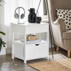SoBuy FRG258-II-W Mesita de Noche con 2 cajones y Estante Blanco 45 x 38 x 55 cm