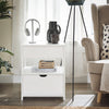 SoBuy FRG258-II-W Mesita de Noche con 2 cajones y Estante Blanco 45 x 38 x 55 cm