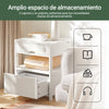 SoBuy FRG258-Wx2 Set de 2 Mesas auxiliares con 2 cajones Blanco