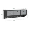 SoBuy FRG282-SCH Perchero de Pared con 5 Ganchos y 3 Cajones Negro