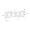 SoBuy FRG48-L-W Estante de pared con 4 compartimentos y 5 ganchos Dobles Blanco