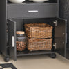 SoBuy FSB09-SCH Aparador Auxiliar de Cocina con ruedas Negro