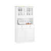 SoBuy FSB101-W Aparador de Cocina con 1 Compartimento Abierto 2 Cajones y 3 Puertas