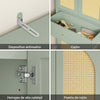 SoBuy FSB107-GR Armario Ropero Mueble Compacto Vertical con 4 Puertas de Ratán Verde 70x34x180 cm