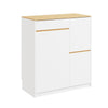 SoBuy FSB111-WN Mueble Auxiliar de Cocina Blanco y Madera Roble 80x38x90 cm