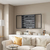 SoBuy FSB113-H-DG Armario de Pared Colgante Estrecho con Puertas de Cristal Gris 80x12.2x80 cm