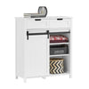 SoBuy FSB74-K-W Aparador con Puerta corrediza de Granero y 2 cajones Blanco 80 x 35 x 93 cm