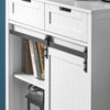 SoBuy FSB74-K-W Aparador con Puerta corrediza de Granero y 2 cajones Blanco 80 x 35 x 93 cm