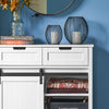 SoBuy FSB74-K-W Aparador con Puerta corrediza de Granero y 2 cajones Blanco 80 x 35 x 93 cm