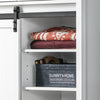 SoBuy FSB74-K-W Aparador con Puerta corrediza de Granero y 2 cajones Blanco 80 x 35 x 93 cm